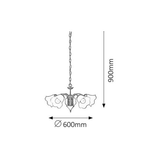 Rábalux Rafaella Csillár E14 5x MAX 40W IP20 króm RAB7245