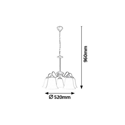 Rábalux Fabiola Csillár E27 5x MAX 40W IP20 antik fehér RAB7261