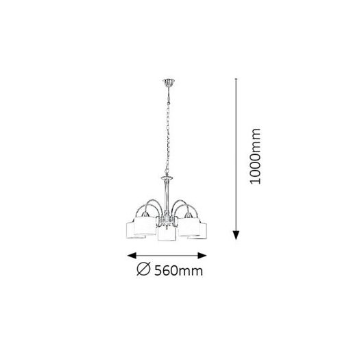 Rábalux Edith Csillár E27 5x MAX 60W IP20 antik sárgaréz RAB7276