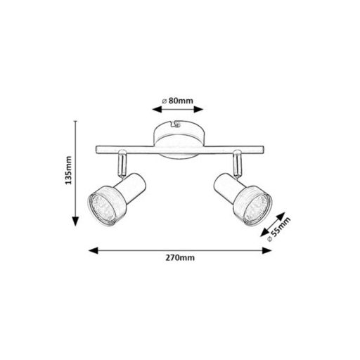 Rábalux Konrad Beltéri lámpa  GU10 2x MAX 50 - RAB73012