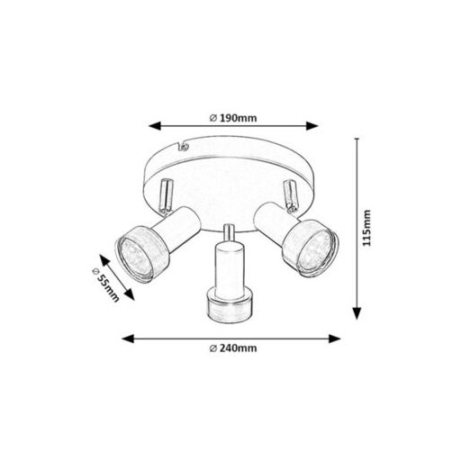 Rábalux Konrad Beltéri lámpa  GU10 3x MAX 50 - RAB73013