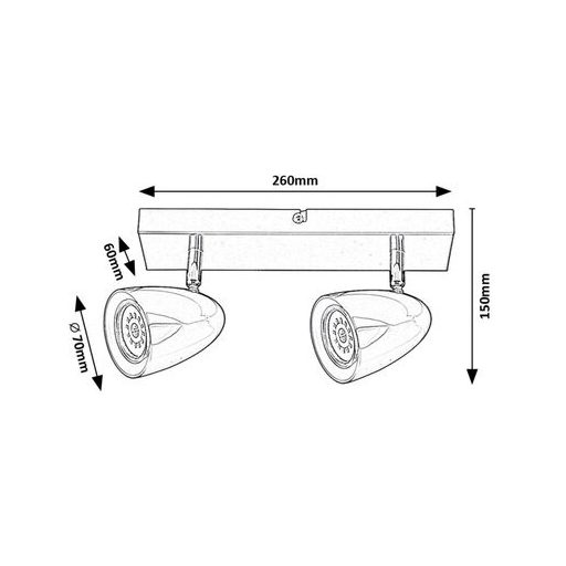 Rábalux Perico Beltéri lámpa  GU10 2X MAX 5 - RAB73017