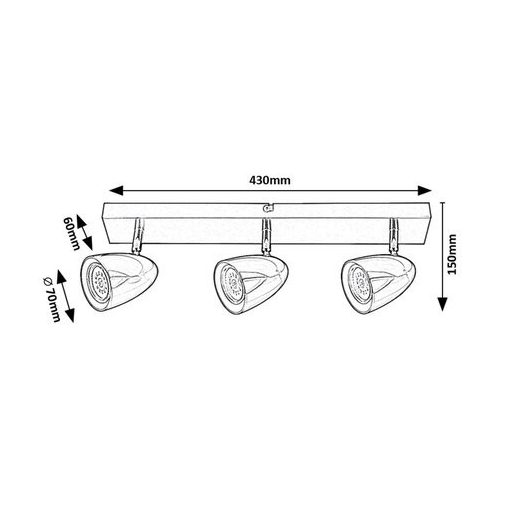 Rábalux Perico Beltéri lámpa  GU10 3X MAX 5 - RAB73020
