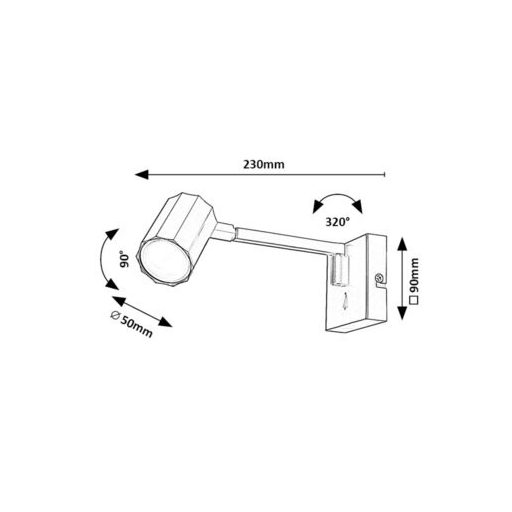 Rábalux Karter Beltéri lámpa  GU10 1X MAX 5 - RAB73027