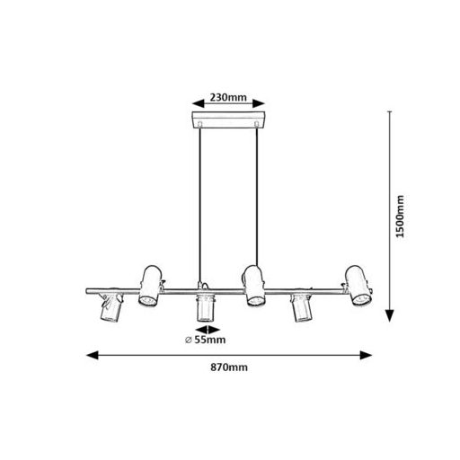 Rábalux Maximilian Beltéri lámpa  GU10 6x MAX 25 - RAB73045