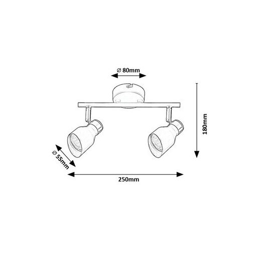 Rábalux Lilou Beltéri lámpa  GU10 2x MAX 25 - RAB73048