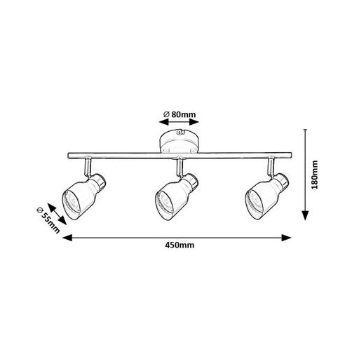 Rábalux Lilou Beltéri lámpa  GU10 3x MAX 25 - RAB73049