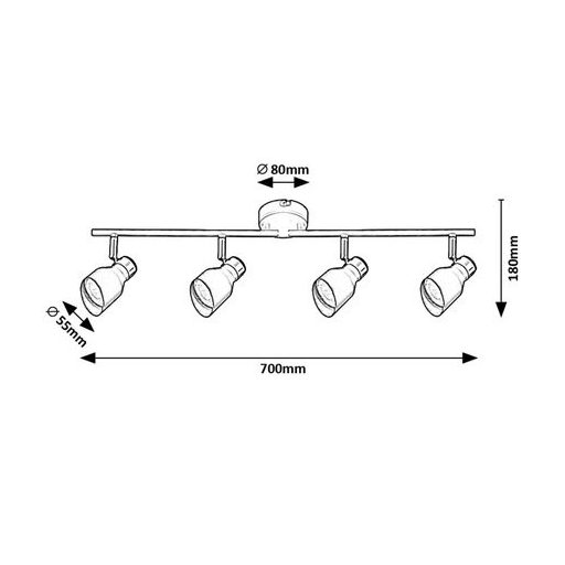 Rábalux Lilou Beltéri lámpa  GU10 4x MAX 25 - RAB73050