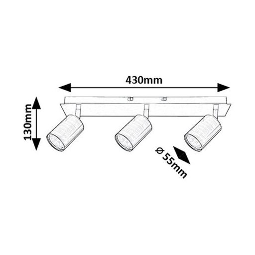 Rábalux Gerhard Beltéri lámpa  GU10 3x MAX 15 - RAB73073
