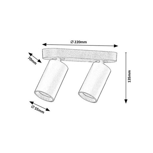 Rábalux Yorli Beltéri lámpa  GU10 2x MAX 7 - RAB73082