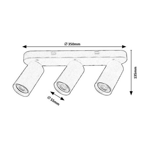 Rábalux Yorli Beltéri lámpa  GU10 3x MAX 7 - RAB73083