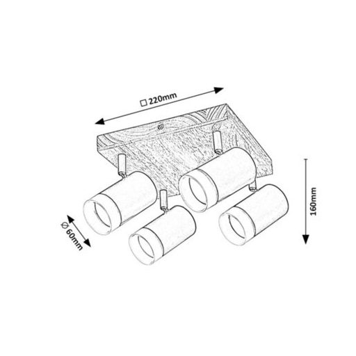 Rábalux Toras Beltéri lámpa  GU10 4X MAX 5 - RAB73124