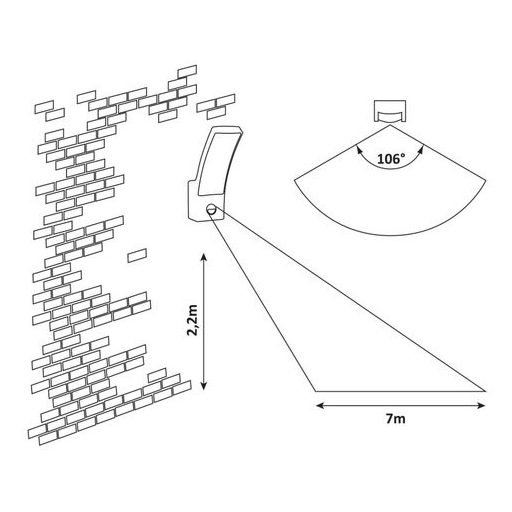 Rábalux Palanga Kültéri lámpa meleg fehér LED 12 - RAB7505