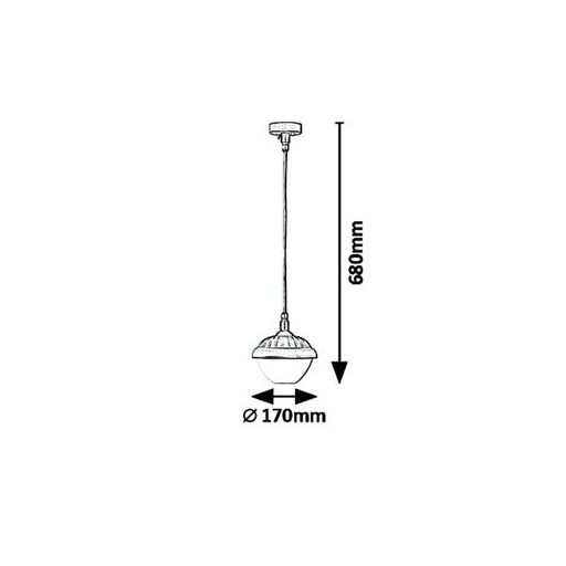Rábalux Modesto Kültéri függeszték E27 1x MAX 40W IP44 fekete RAB7674