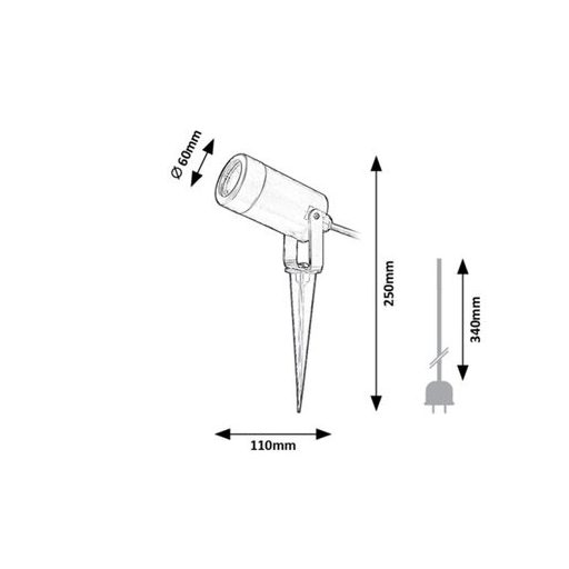 Rábalux Krobia Kültéri lámpa  GU10 1x MAX 4 - RAB7814