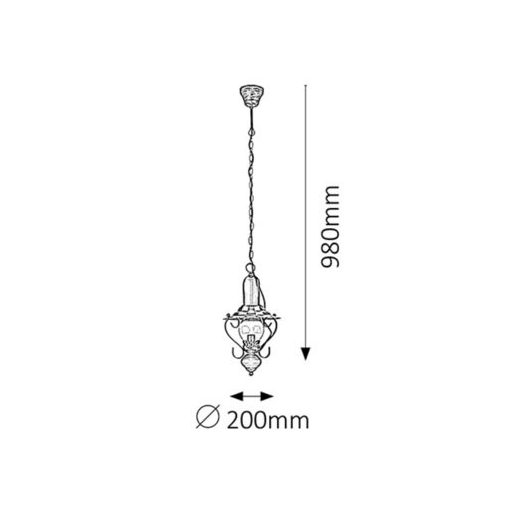 Rábalux Enna Csillár E14 1x MAX 40W IP20 fekete RAB7869