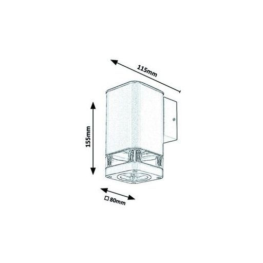 Rábalux Sintra Kültéri fali lámpa GU10 1X MAX 25W IP44 szürke RAB7957