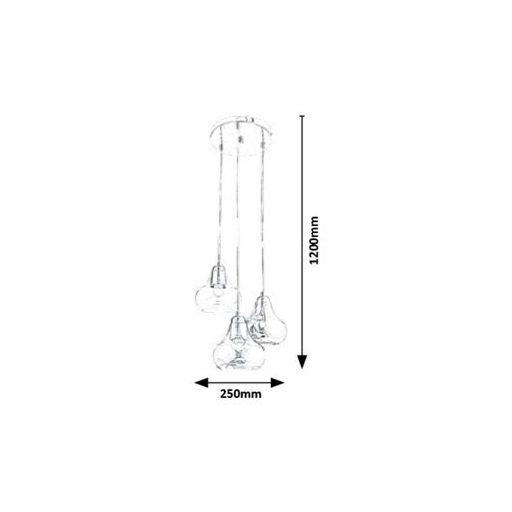 Rábalux Jezabel Függeszték E27 3x MAX 60W IP20 króm RAB7977