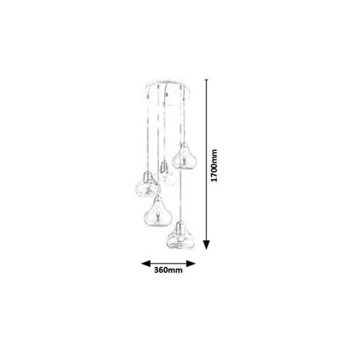 Rábalux Jezabel Függeszték E27 5x MAX 60W IP20 króm RAB7978
