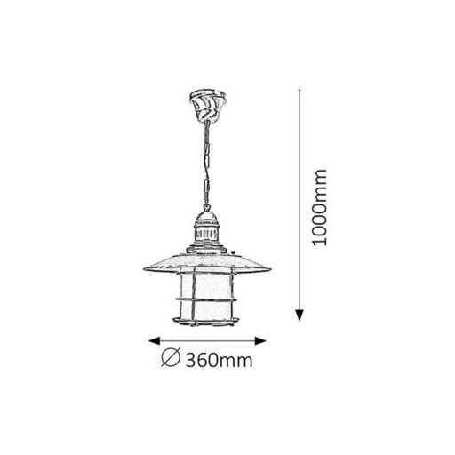 Rábalux Sudan Függeszték E27 1x MAX 60W IP20 bronz RAB7993