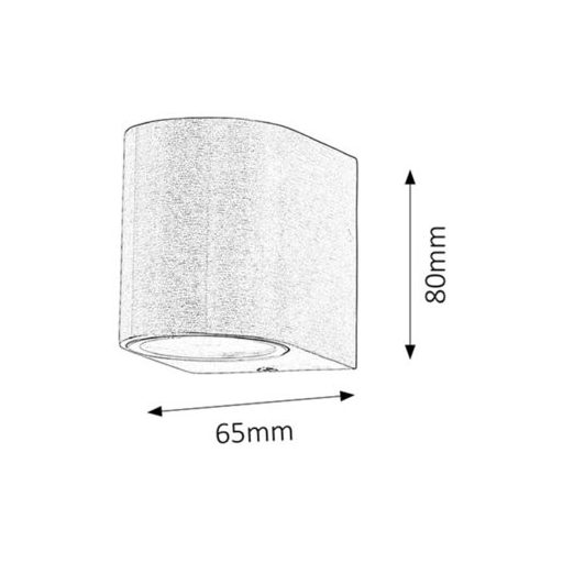 Rábalux Chile Kültéri fali lámpa GU10 1x MAX 35W IP44 súrolt alumínium RAB8020
