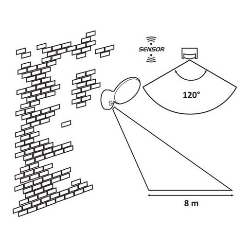 Rábalux Varna Kültéri lámpa természetes fehér LED 12 - RAB8135