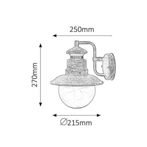 Rábalux Odessa Kültéri lámpa  E27 1x MAX 60 - RAB8163