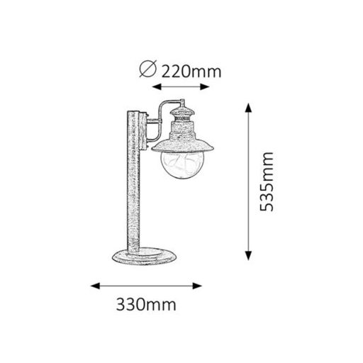 Rábalux Odessa Kültéri állólámpa E27 1x MAX 60W IP44 antik barna RAB8165