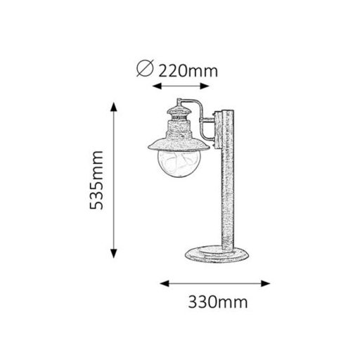 Rábalux Odessa Kültéri lámpa  E27 1x MAX 60 - RAB8165