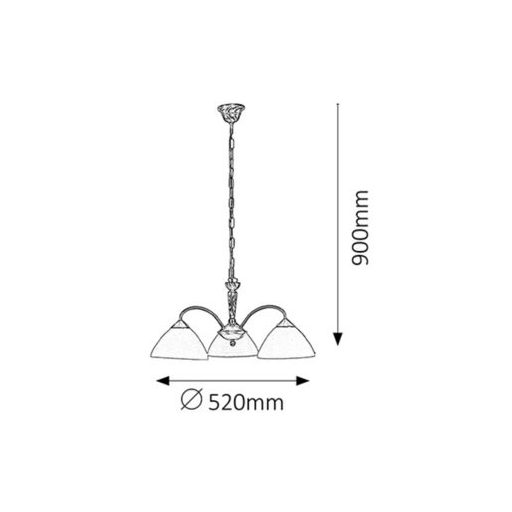 Rábalux Regina Csillár E14 3x MAX 40W IP20 bronz RAB8173