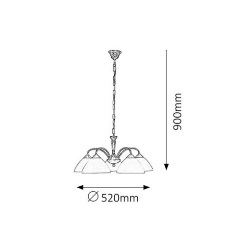 Rábalux Regina Csillár E14 5x MAX 40W IP20 bronz RAB8175