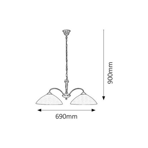 Rábalux Regina Csillár E27 2x MAX 60W IP20 bronz RAB8177