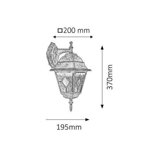 Rábalux Monaco Kültéri fali lámpa E27 1x MAX 60W IP43 antik arany RAB8181