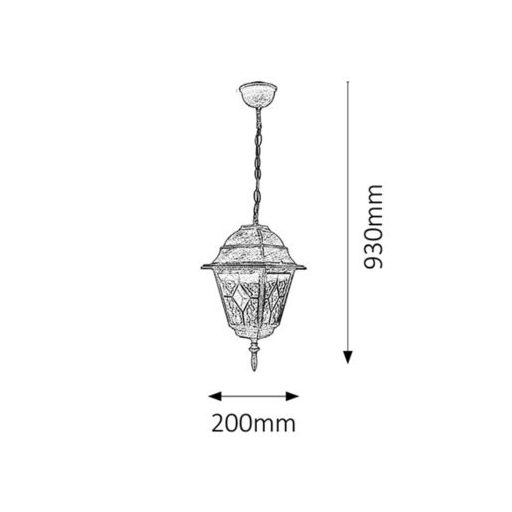Rábalux Monaco Kültéri függeszték E27 1x MAX 60W IP43 antik arany RAB8184