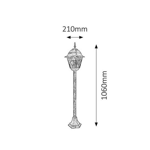 Rábalux Monaco Kültéri állólámpa E27 1x MAX 60W IP43 antik arany RAB8185