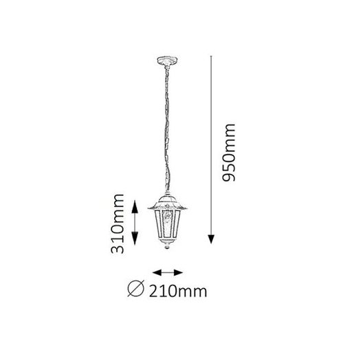 Rábalux Velence Kültéri függeszték E27 1x MAX 60W IP43 fehér RAB8207