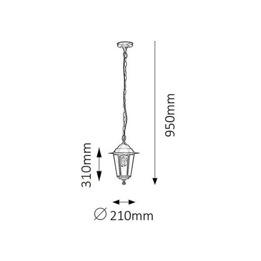 Rábalux Velence Kültéri függeszték E27 1x MAX 60W IP43 fekete RAB8208