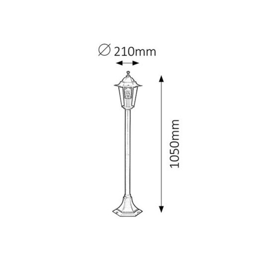 Rábalux Velence Kültéri állólámpa E27 1x MAX 60W IP43 fekete RAB8210