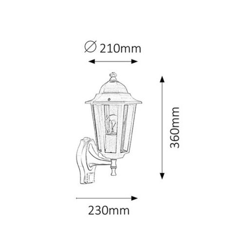 Rábalux Velence Kültéri fali lámpa E27 1x MAX 60W mozgásérzékelő IP43 fehér RAB8216