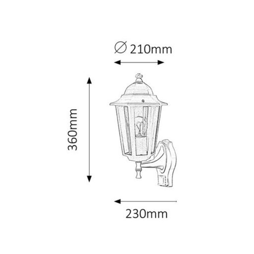 Rábalux Velence Kültéri lámpa  E27 1x MAX 60 - RAB8216