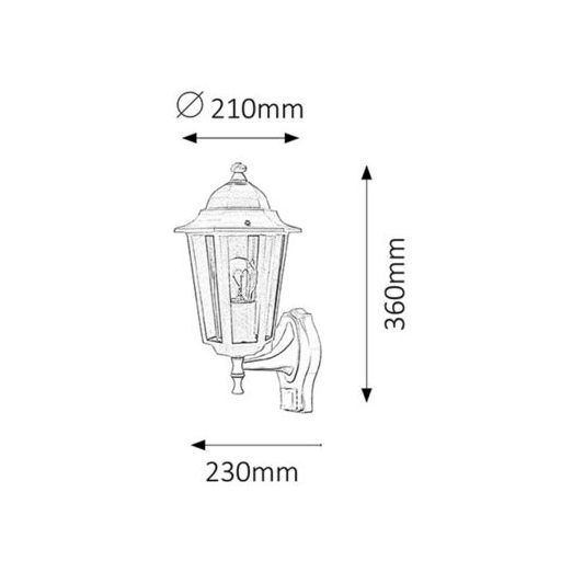 Rábalux Velence Kültéri lámpa  E27 1x MAX 60 - RAB8217
