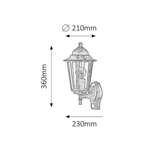 Rábalux Velence Kültéri lámpa  E27 1x MAX 60 - RAB8218