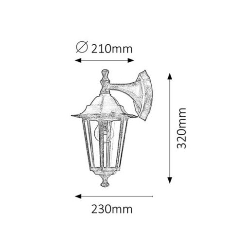 Rábalux Velence Kültéri fali lámpa E27 1x MAX 60W IP43 antik arany RAB8232