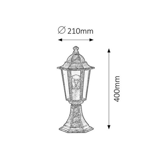 Rábalux Velence Kültéri állólámpa E27 1x MAX 60W IP43 antik arany RAB8236