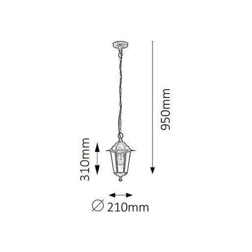 Rábalux Velence Kültéri függeszték E27 1x MAX 60W IP43 antik arany RAB8238