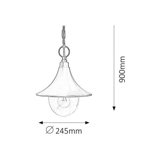 Rábalux Konstanz Kültéri függeszték E27 1x MAX 100W IP44 fekete RAB8246