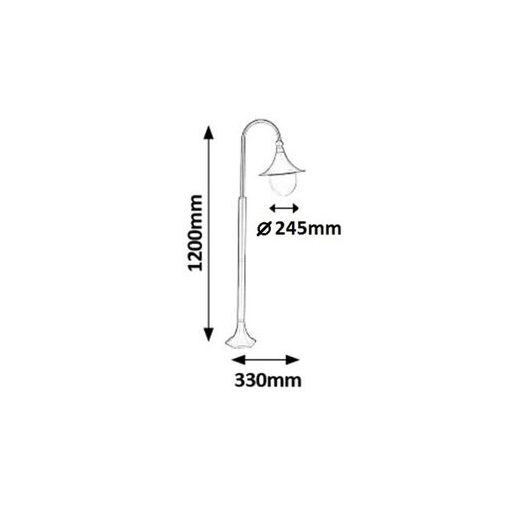 Rábalux Konstanz Kültéri állólámpa E27 1x MAX 100W IP44 fekete RAB8247