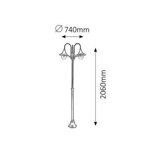 Rábalux Konstanz Kültéri állólámpa E27 3x MAX 100W IP44 fekete RAB8248