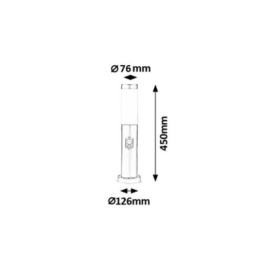 Rábalux Inox torch Kültéri állólámpa E27 1x MAX 25W mozgásérzékelő IP44 szatin króm RAB8267