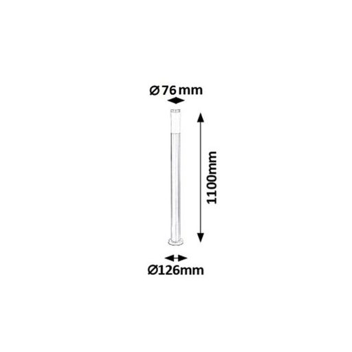 Rábalux Inox torch Kültéri állólámpa E27 1x MAX 25W mozgásérzékelő IP44 szatin króm RAB8268